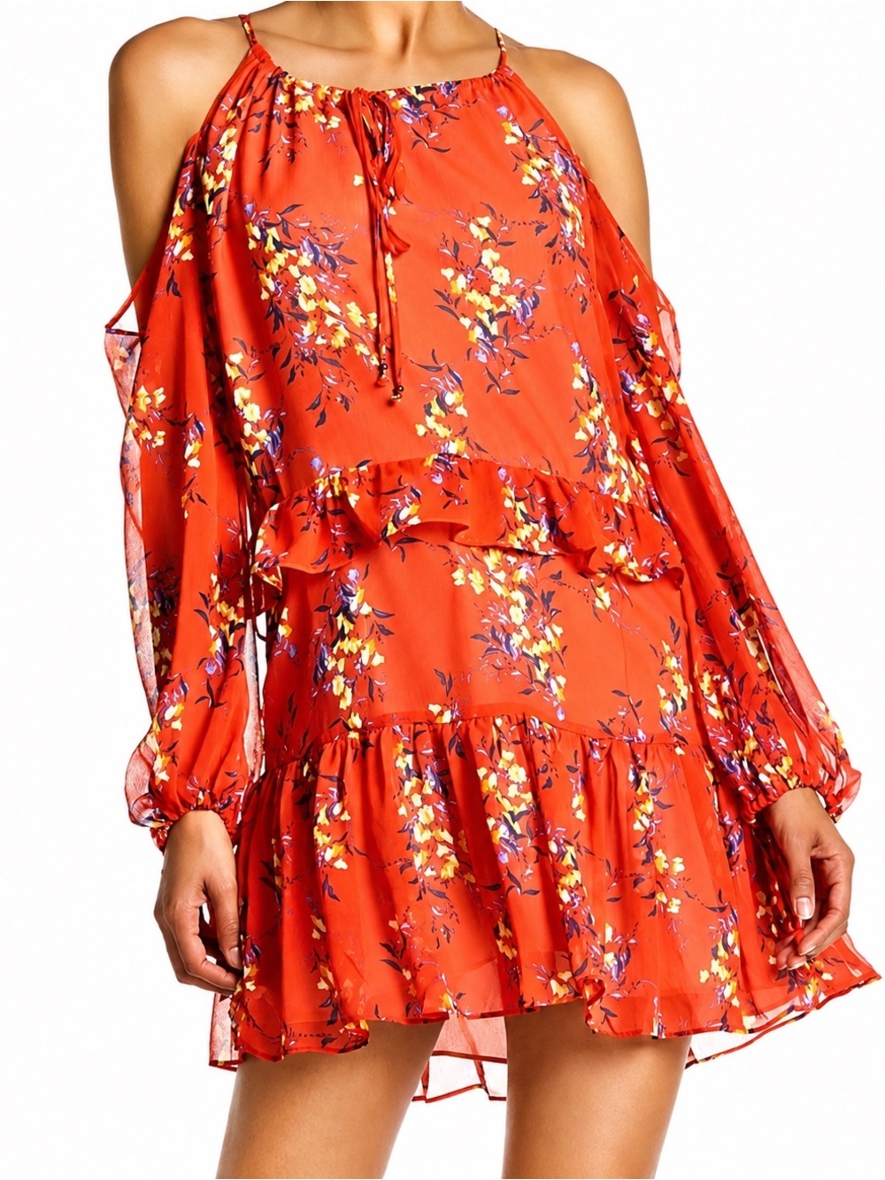 Adelyn Rae NWT cold shoulder floral dress, small